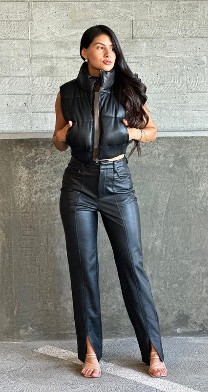 CRISTAL LEATHER PANTS