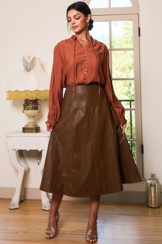 LIUMAR LEATHER SKIRT