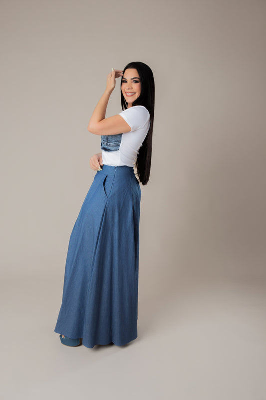 ALEJANDRA DENIM PALAZZO PANTS