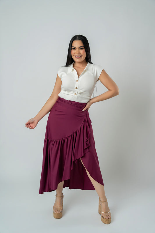 JENNIFER WINE SKIRT