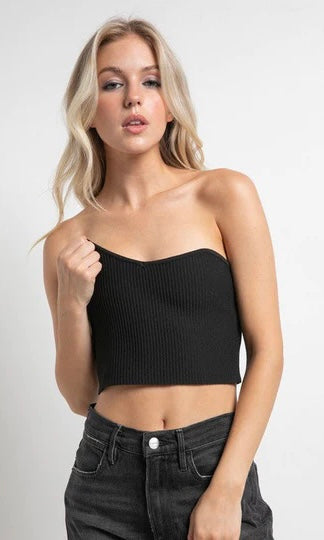 DAYSI BLACK CROP TOP
