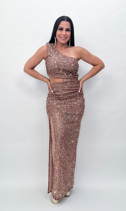 LAYRA ROSEGOLD MAXXI DRESS