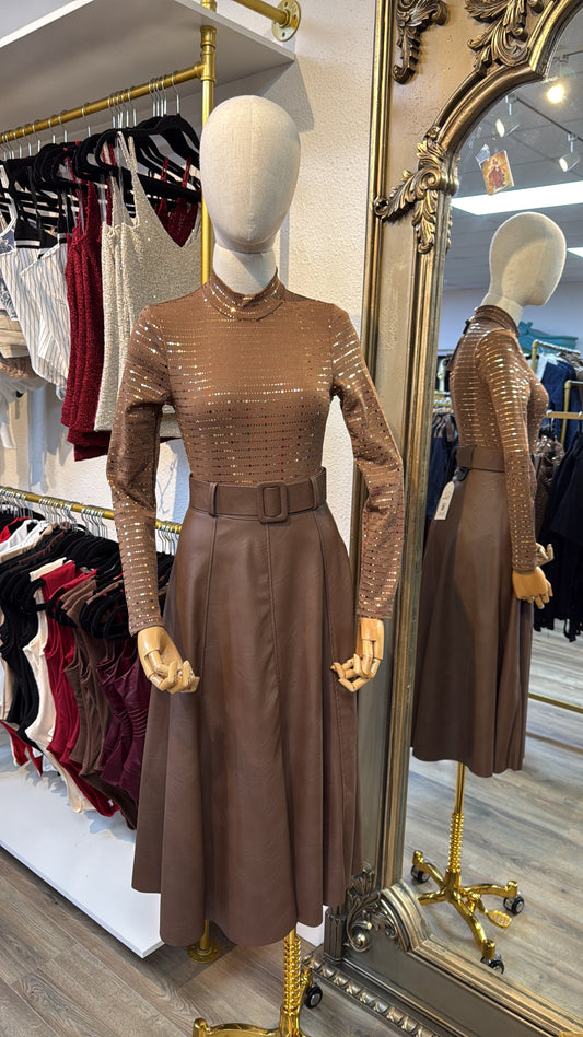 DARLYN LEATHER SKIRT