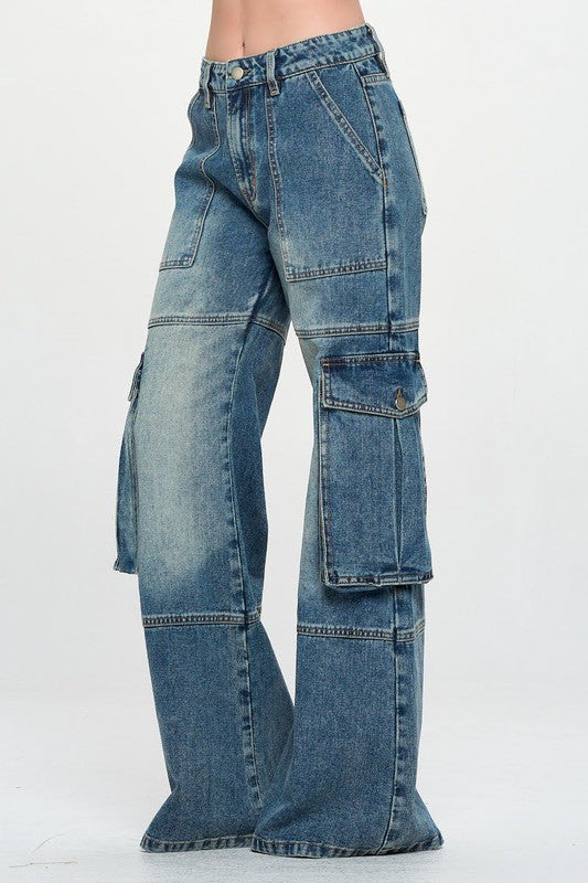 VIRGINIA HIGH RISE CARGO JEANS