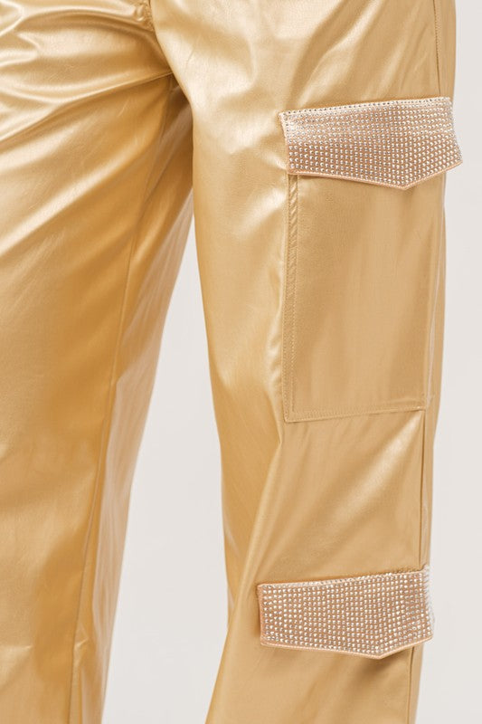 DIANNY LEATHER CARGO PANTS