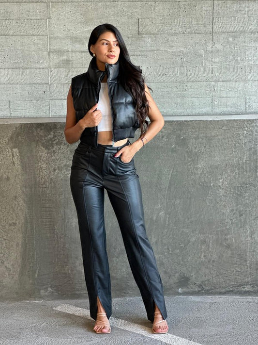 CRISTAL LEATHER PANTS