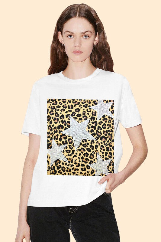 ANA STARS ANIMAL PRINT T-SHIRT