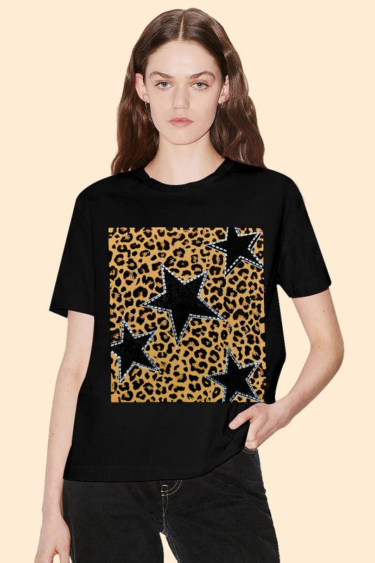 ANA STARS ANIMAL PRINT T-SHIRT