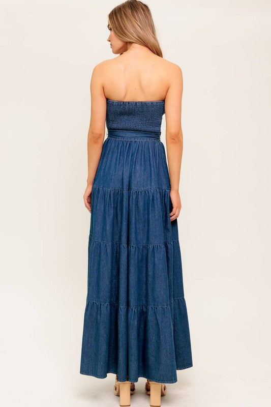 HEYDI DENIM MIDI DRESS