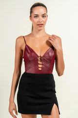 SILVIA LEATHER BODYSUIT