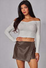 FRANCESCA LEATHER SKORT