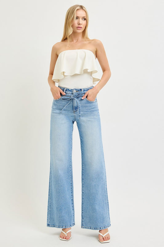 CAROLINE RISE WIDE JEANS