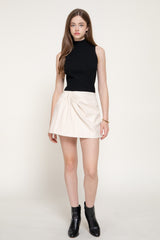 STEPHANIE LEATHER SKORT