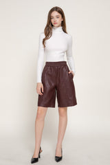 ELEANA LEATHER BERMUDA SHORTS