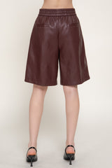 ELEANA LEATHER BERMUDA SHORTS