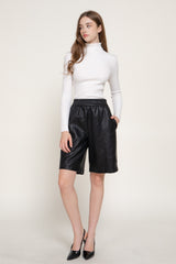 ELEANA LEATHER BERMUDA SHORTS
