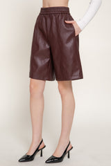 ELEANA LEATHER BERMUDA SHORTS