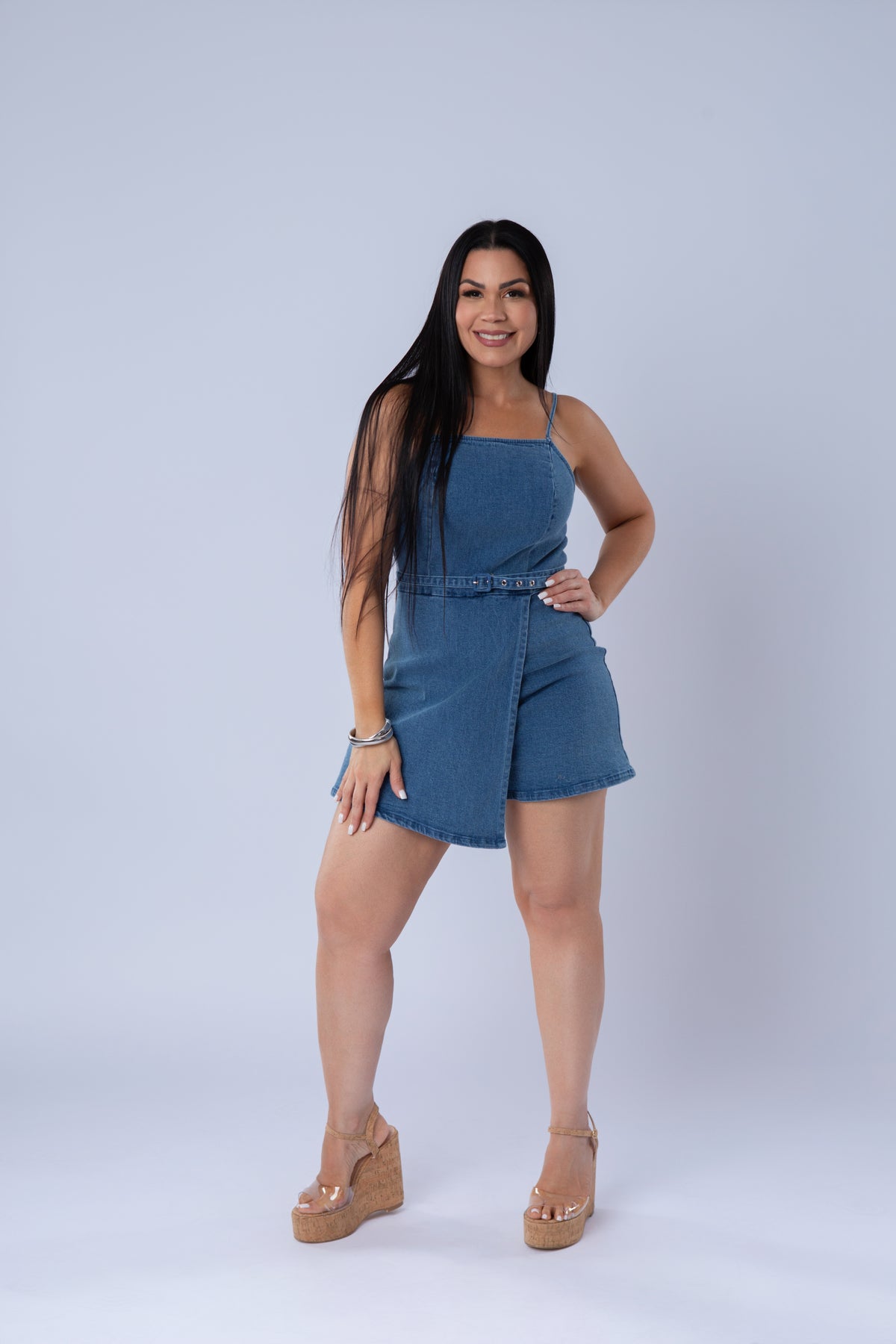 ANTONELLA DENIM ROMPER