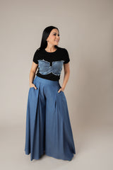 ALEJANDRA DENIM PALAZZO PANTS