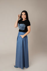 ALEJANDRA DENIM PALAZZO PANTS