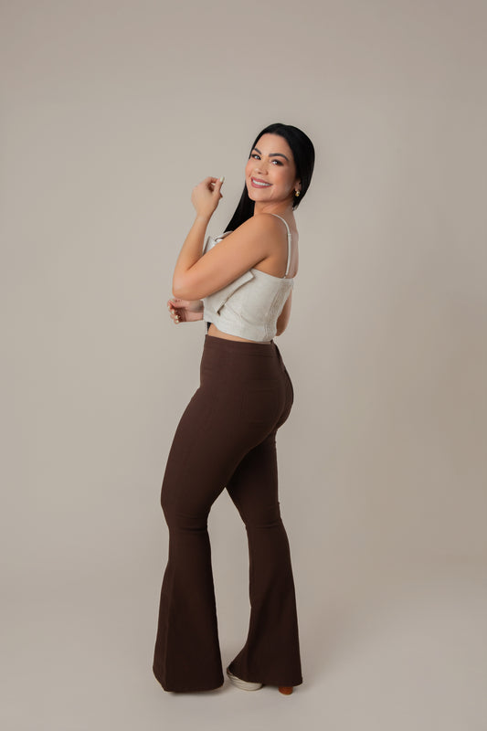 PAULA CHOCOLATE BOTTON PANTS
