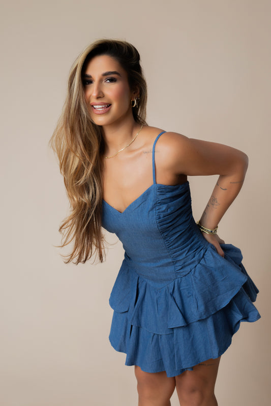 MARIBY DENIM MINI DRESS