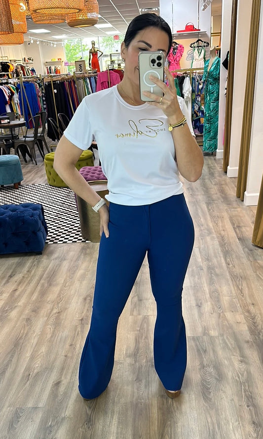PAULA BLUE BOTTON PANTS