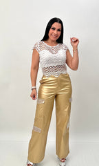 DIANNY LEATHER CARGO PANTS