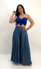  MARIAH ROYAL BLUE CROP TOP