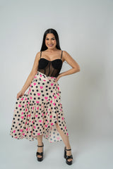 JENNIFER HEARTS PRINT SKIRT