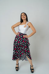 JENNIFER HEARTS PRINT SKIRT