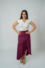 JENNIFER WINE SKIRT