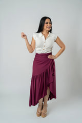 JENNIFER WINE SKIRT