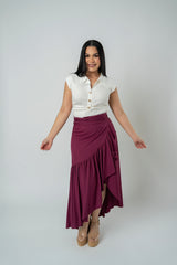JENNIFER WINE SKIRT