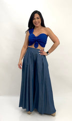  MARIAH ROYAL BLUE CROP TOP