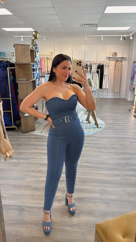 AMARANTO DENIM JUMPSUIT