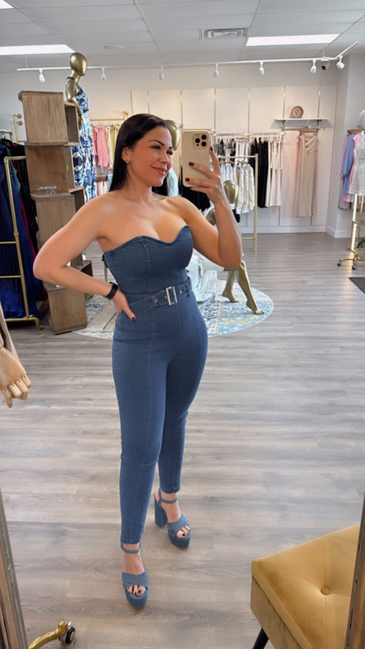 AMARANTO DENIM JUMPSUIT