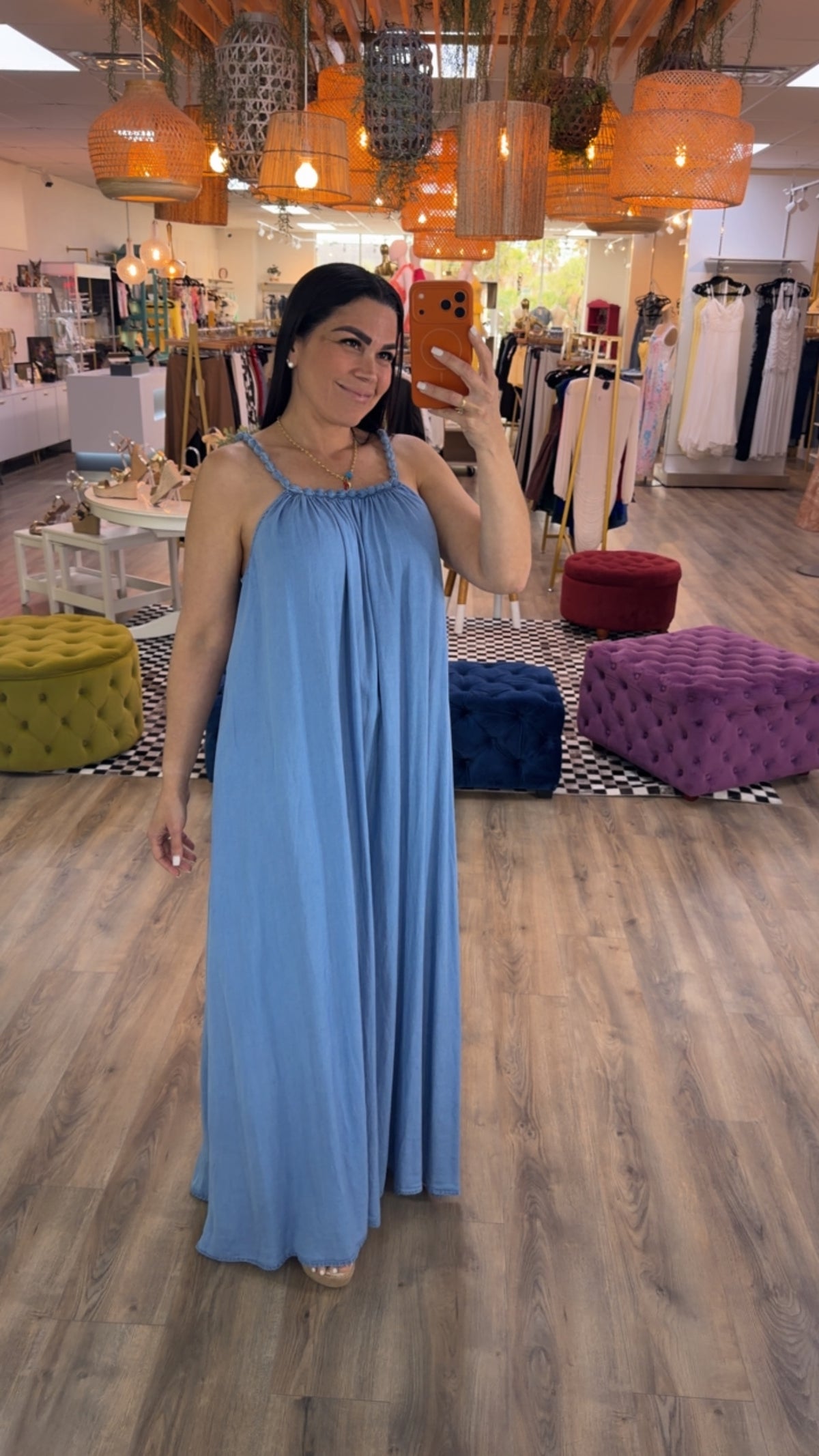 SILVANA DENIM MAXI DRESS