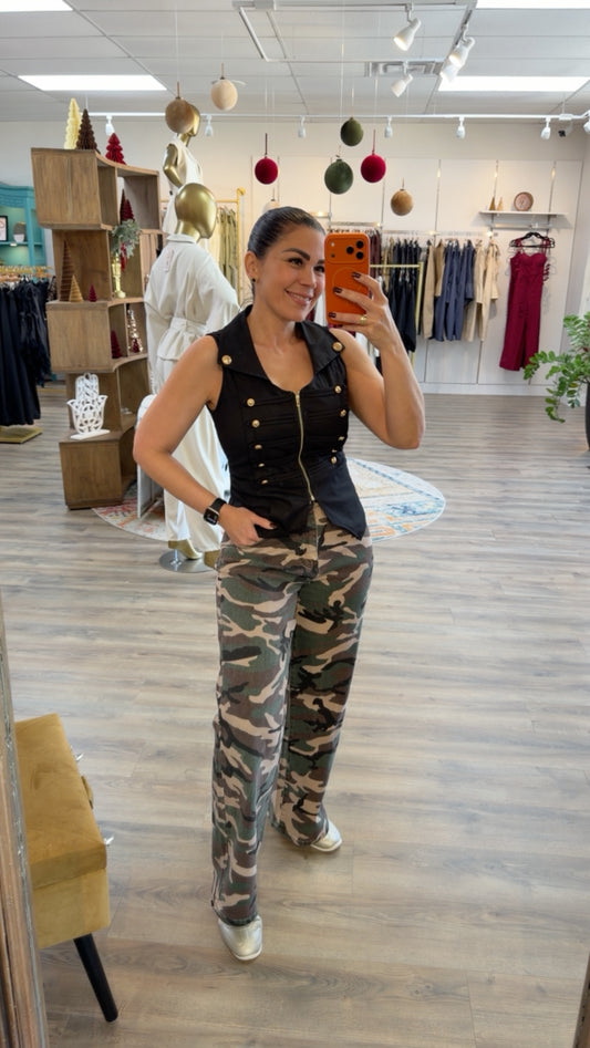 NATALY HIGHT RISE CAMO JEANS