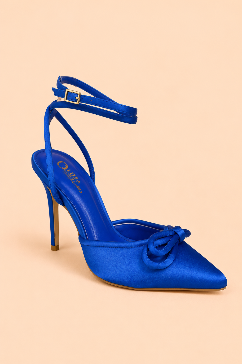 GERALDINE BLUE SATIN HEELS
