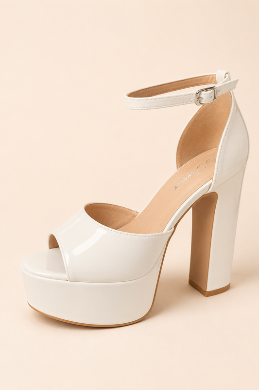 LETICIA PATENT PLATFORM SANDAL