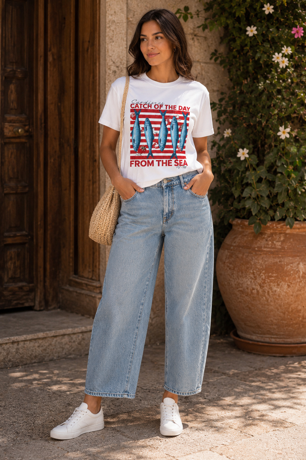 CATCH OF THE DAY PRINT T-SHIRT