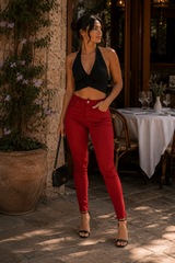 PANTALÓN STRETCH ROSIBEL BURDEOS 