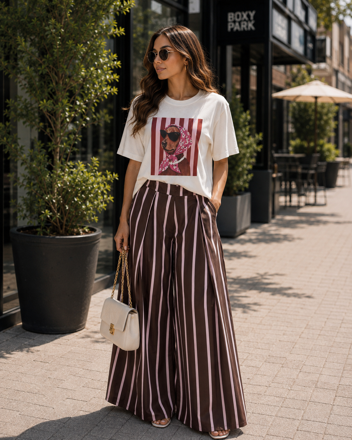CORALIA STRIPE PALAZZO PANTS