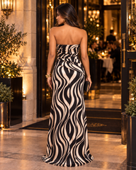 THALIA MAXI ZEBRA DRESS