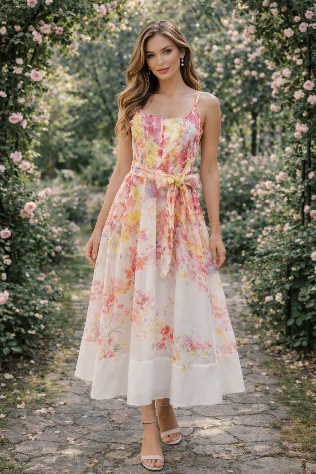 KARELY PRINT MIDI DRESS