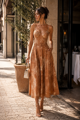 NATHALIA PRINT MIDI DRESS