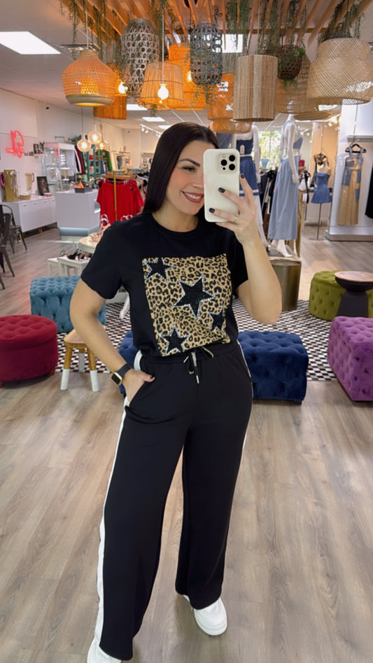 ANA STARS ANIMAL PRINT T-SHIRT