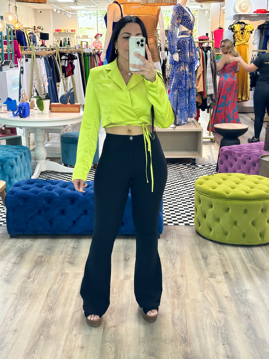 MARGOT LIME CROP TOP