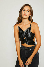 LETICIA LEATHER TOP